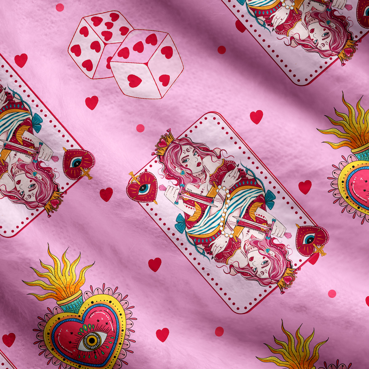 Purplehecate Queen of Hearts Ugly Cardigan Sweaters