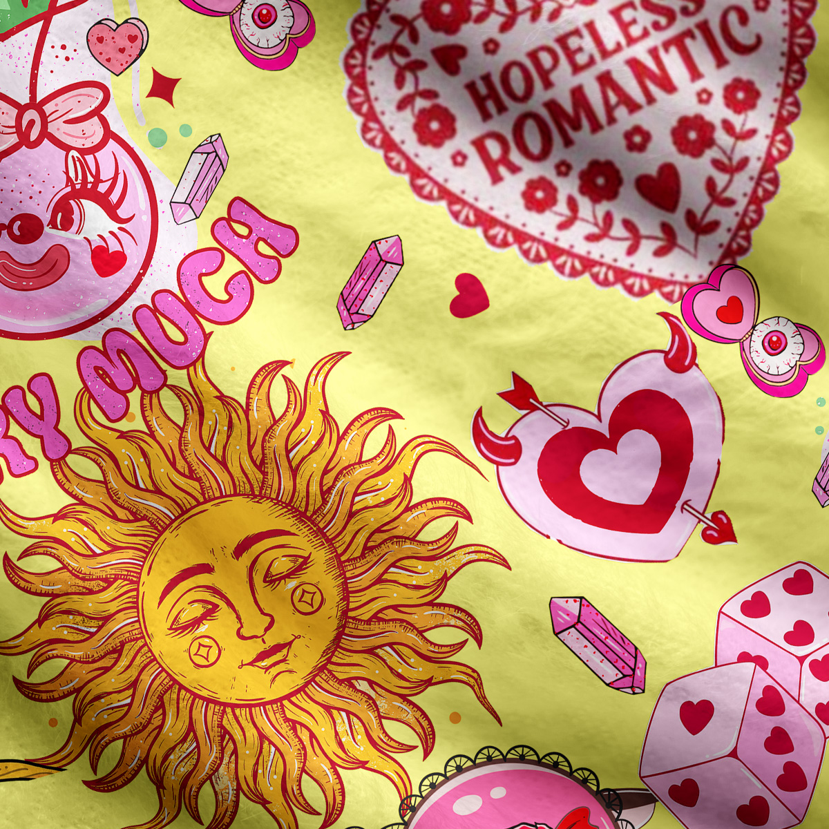Purplehecate Hopeless Romantic Love Doodle Ugly Cardigan Sweaters