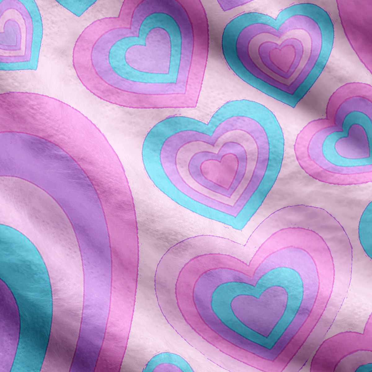 Purplehecate Soft Pastel Love Waves Ugly Cardigan Sweaters