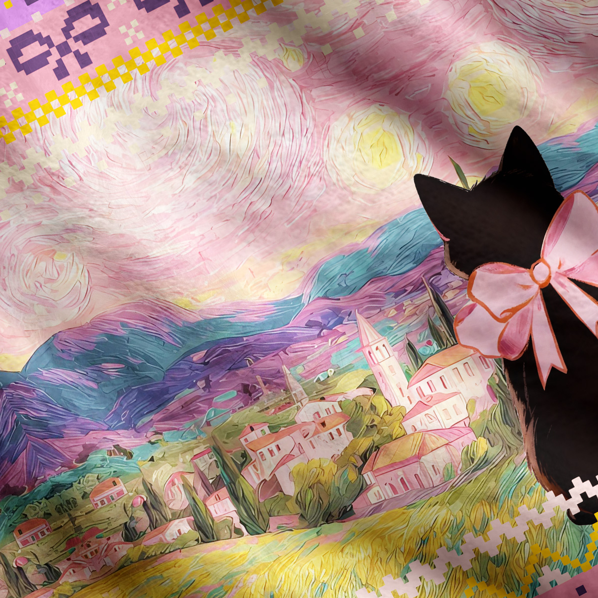 Purplehecate Starlit Witchy Night Cat Ugly Cardigan Sweaters
