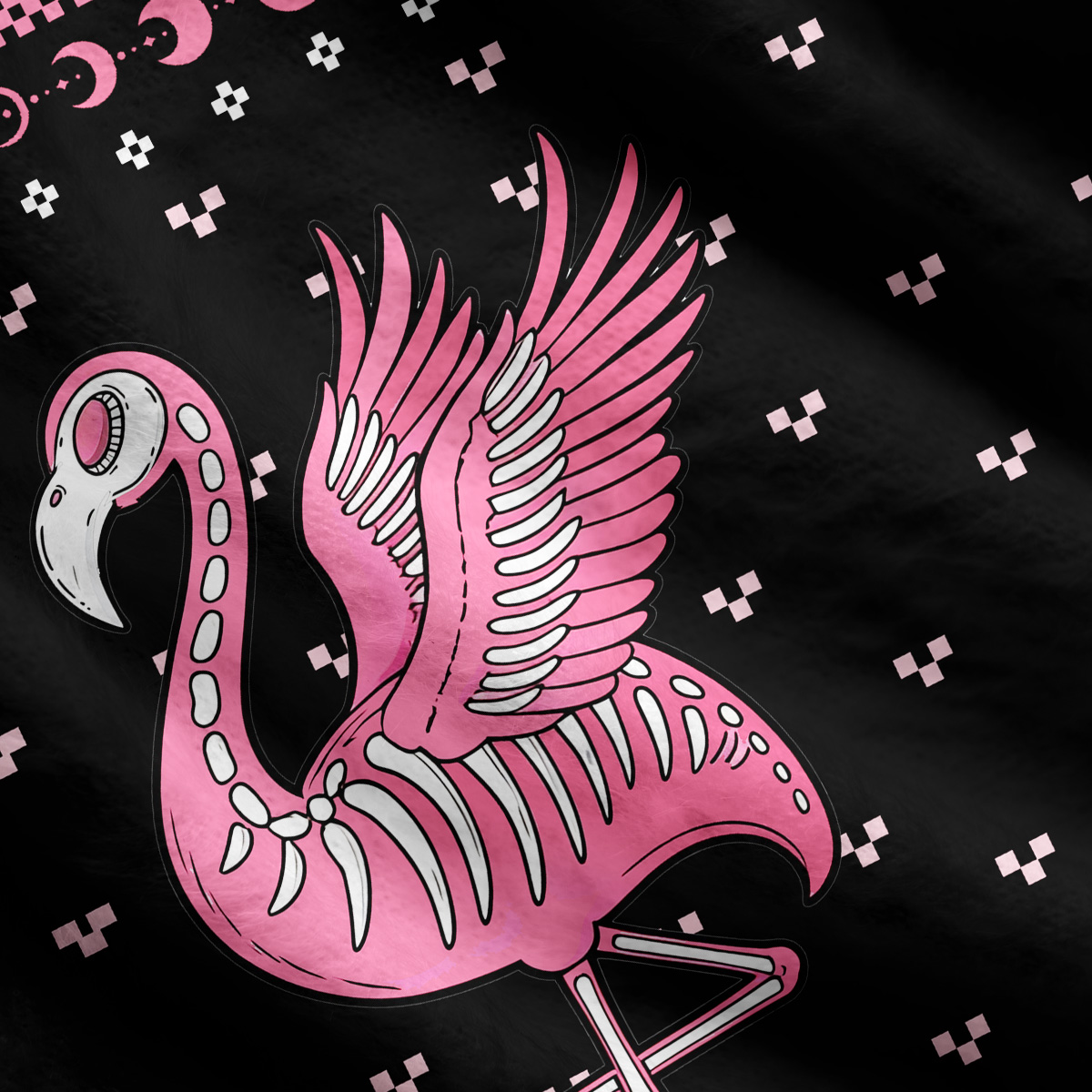 Purplehecate Witchy Pink Flamingo Skull Ugly Cardigan Sweaters