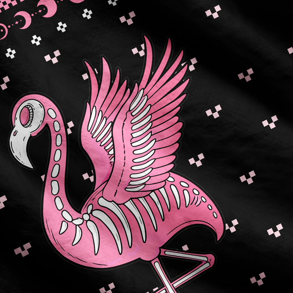 Purplehecate Witchy Pink Flamingo Skull Ugly Cardigan Sweaters
