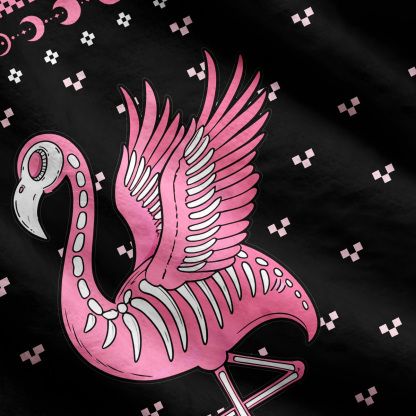 Purplehecate Witchy Pink Flamingo Skull Ugly Cardigan Sweaters