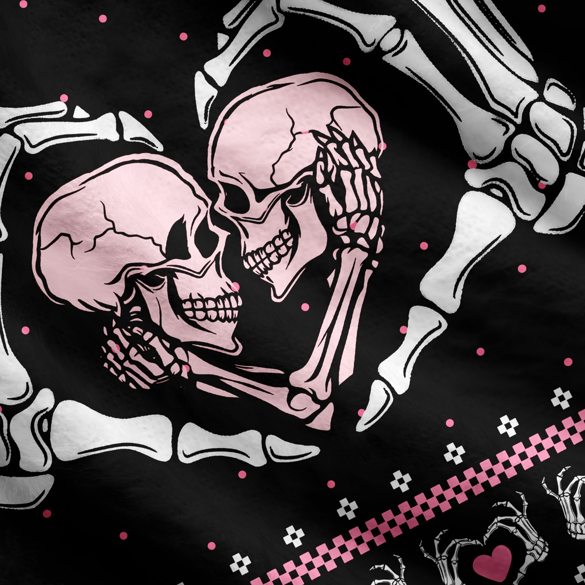 Purplehecate Sweet Gothic Skeleton Heart Ugly Cardigan Sweaters