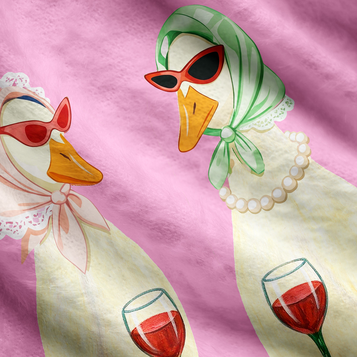 Purplehecate Tipsy Goose Wine Party Ugly Cardigan Sweaters
