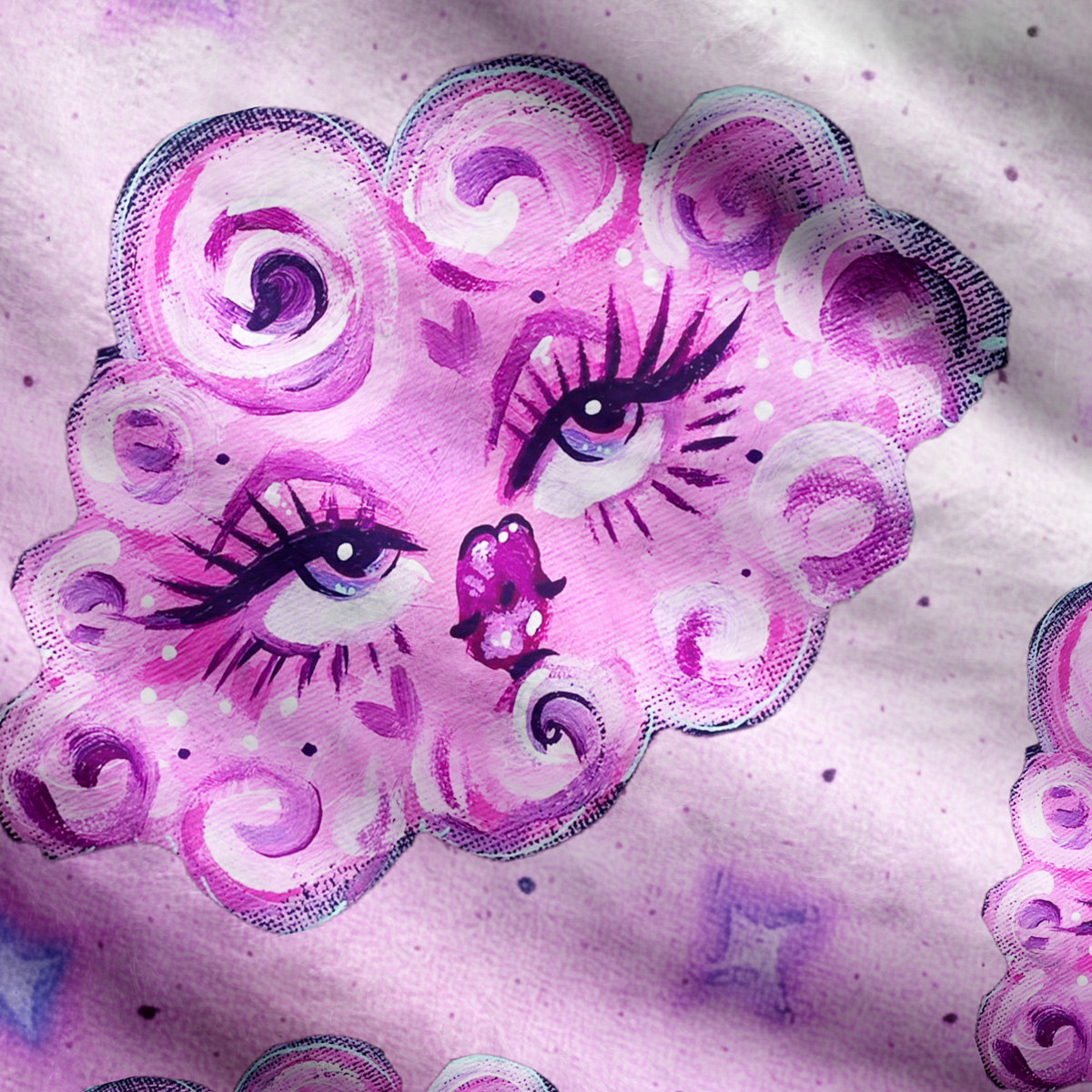 Purplehecate Dreamy  Cloud Eyes Ugly Cardigan Sweaters