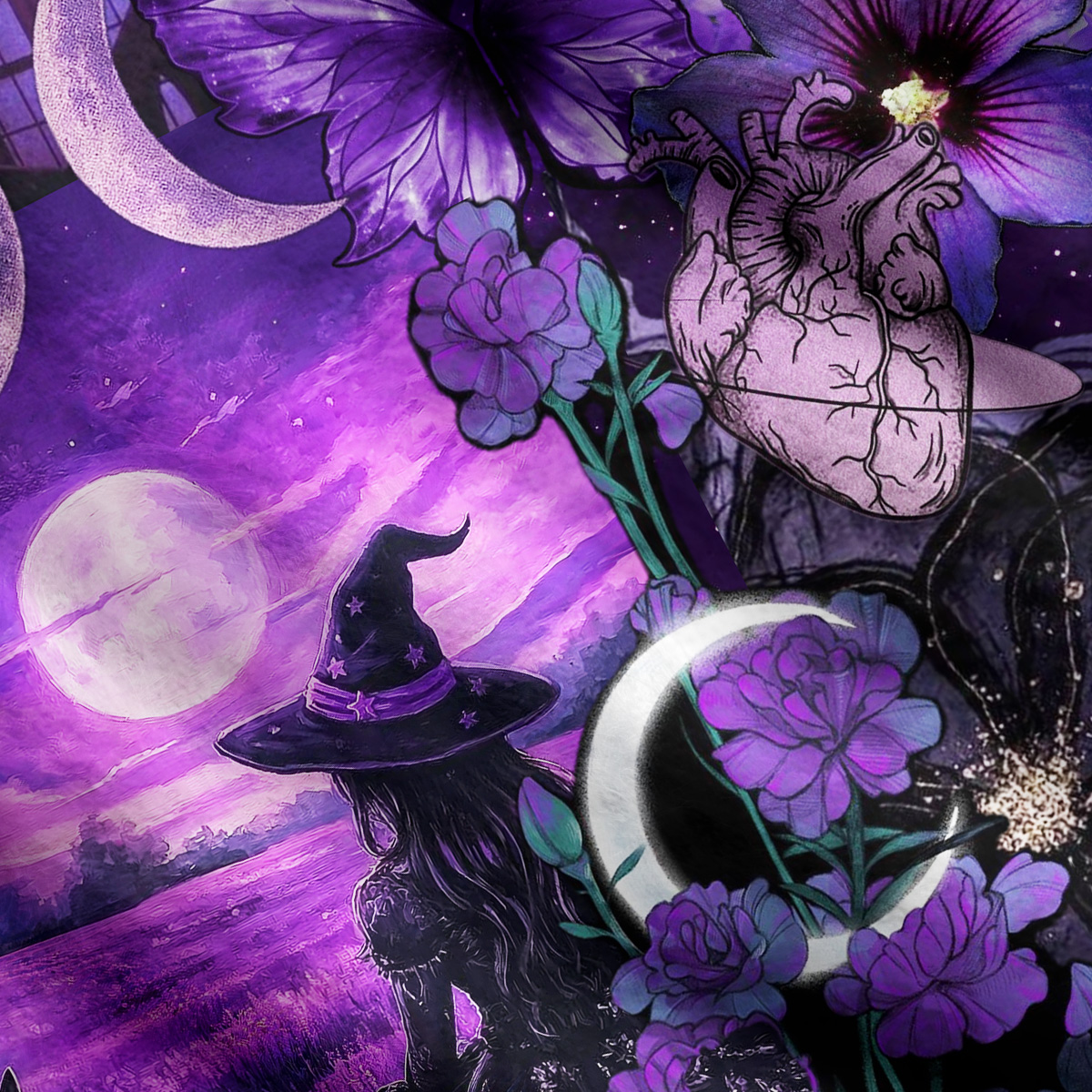 Purplehecate Witchy Black Cat Moon Ugly Cardigan Sweaters