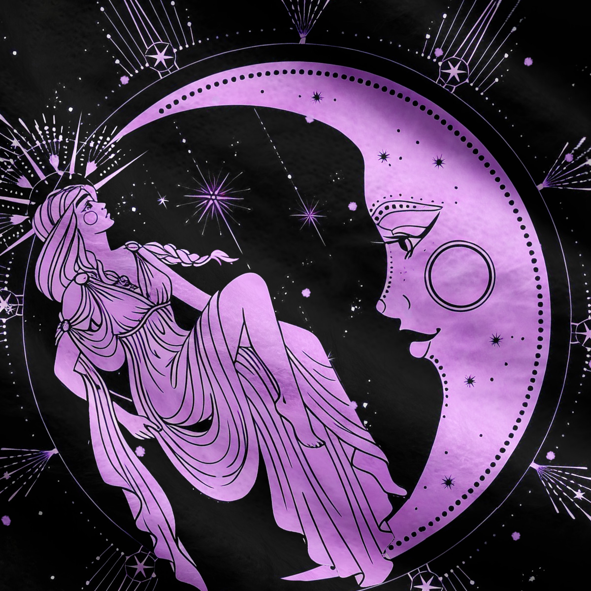 Purplehecate Moonlight Goddess  Ugly Cardigan Sweaters