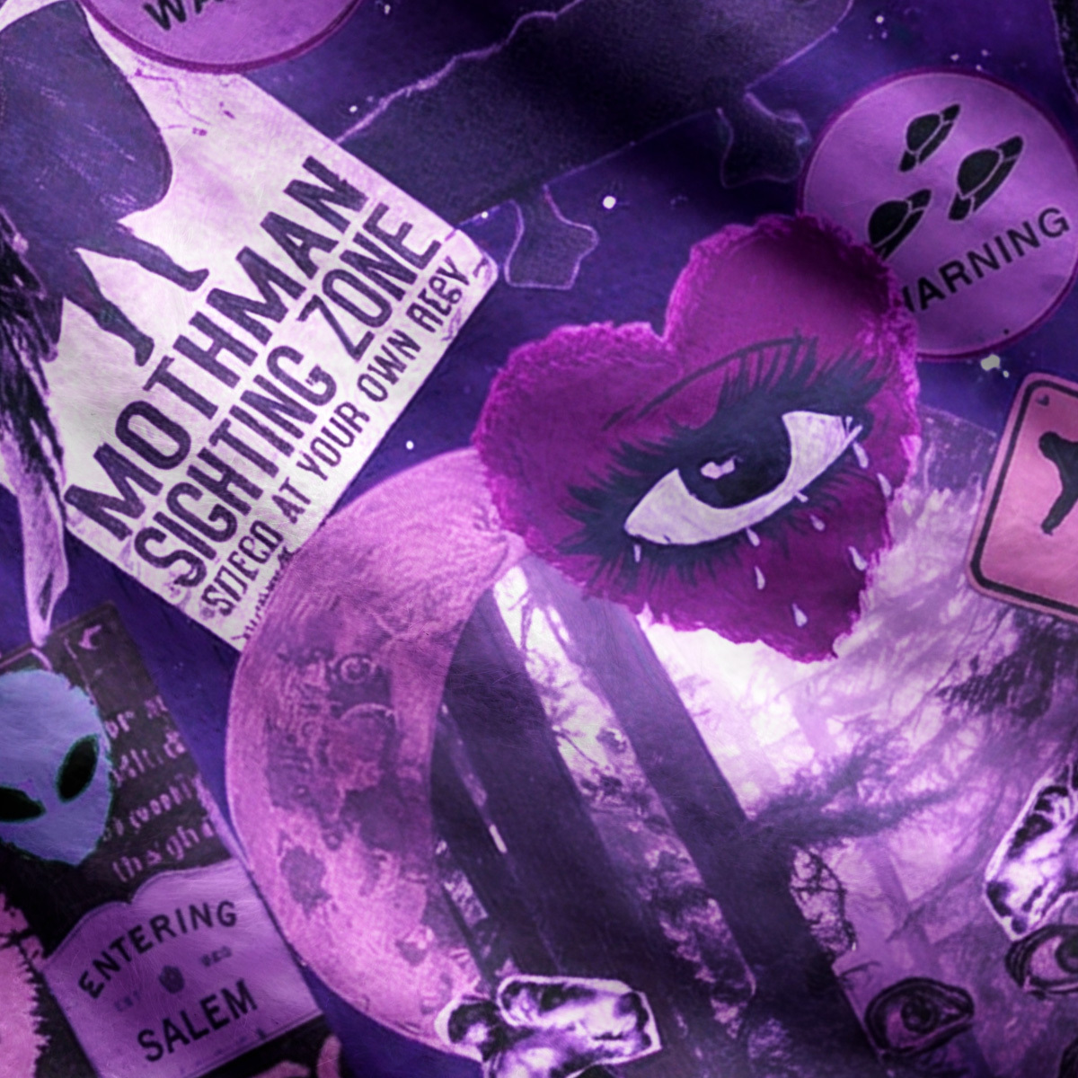 Purplehecate Cryptid Warning Collage Ugly Cardigan Sweaters