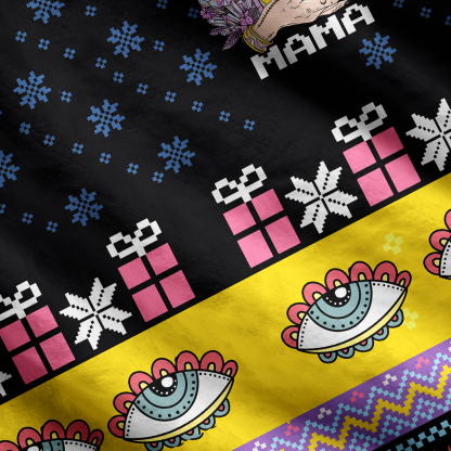 Purplehecate Gothic Mama Rainbow Ugly Cardigan Sweaters