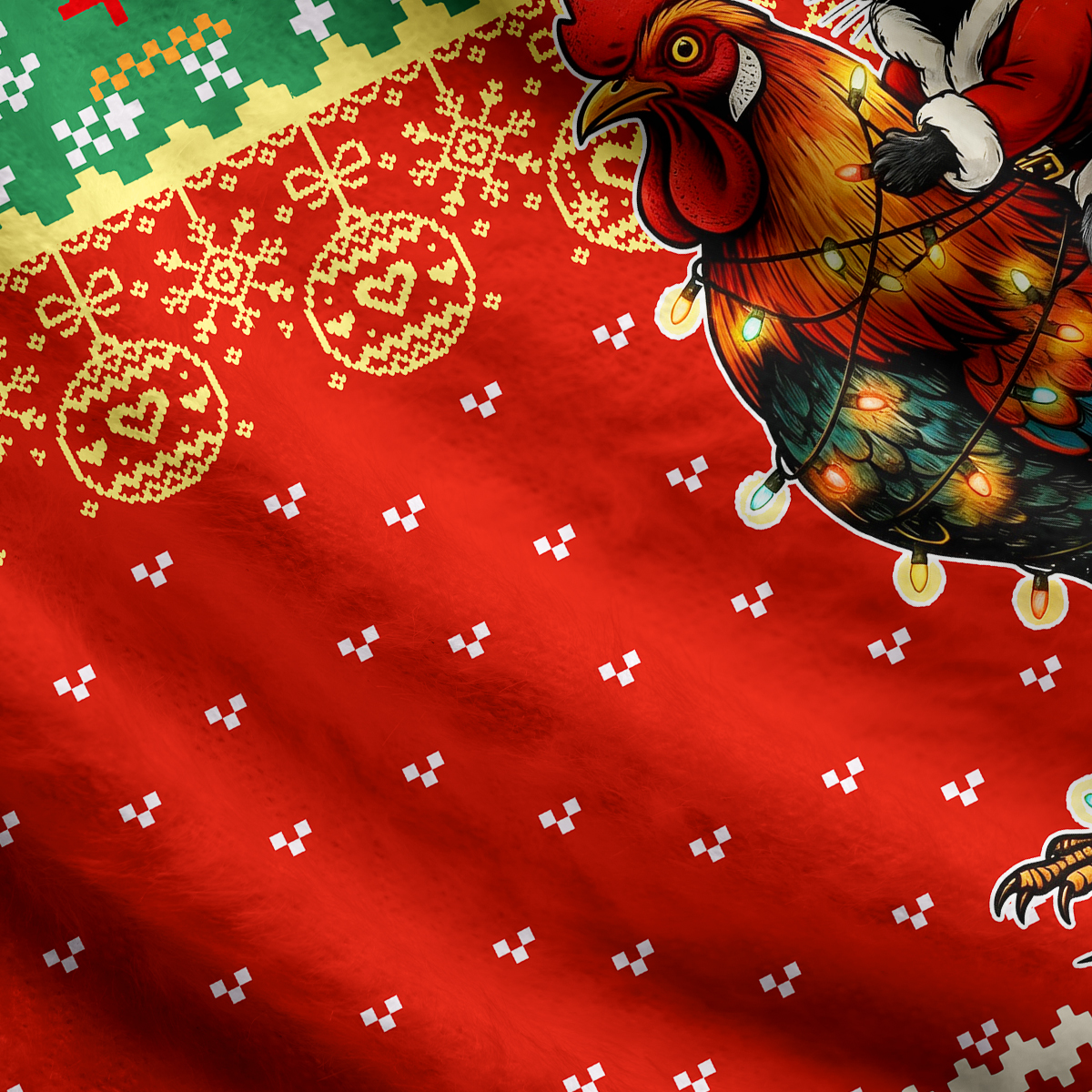 Purplehecate Meowy Chickenmas Ugly Cardigan Sweaters