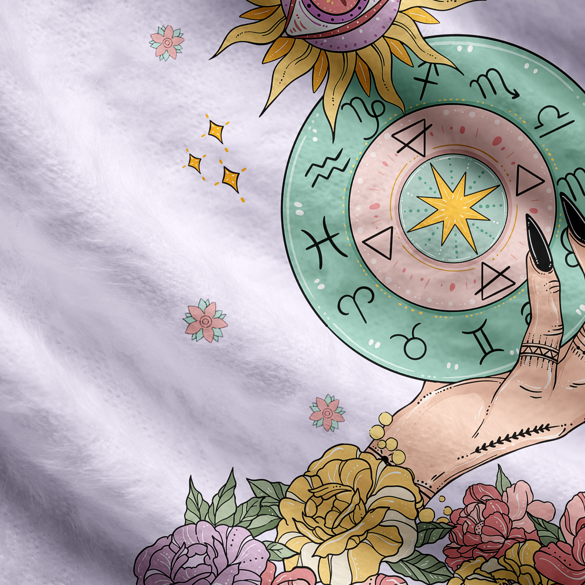 Purplehecate The Wheel of Fate Tarot Card Ugly Cardigan Sweaters
