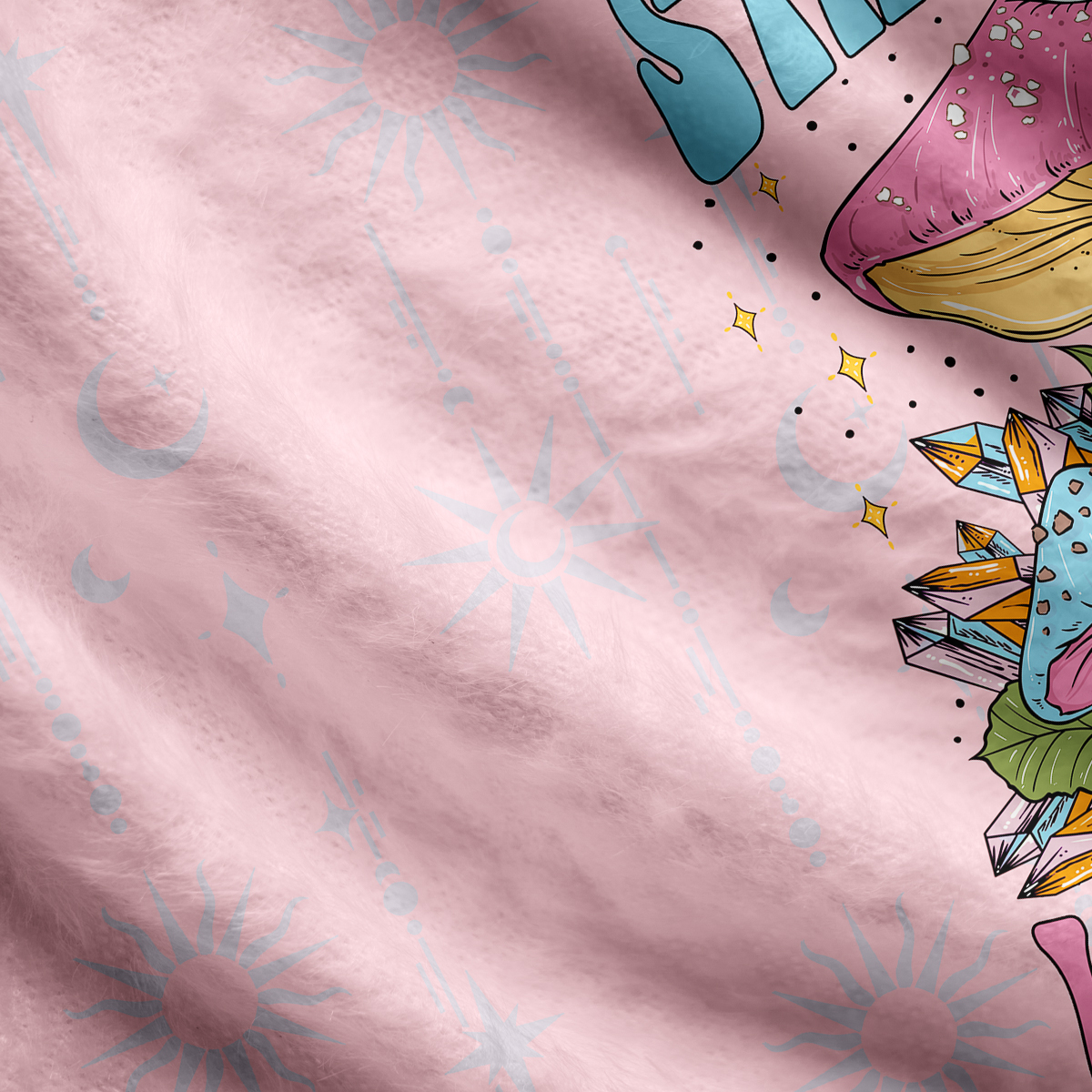 Purplehecate Stay Trippy Little Hippie Mushroom Ugly Cardigan Sweaters