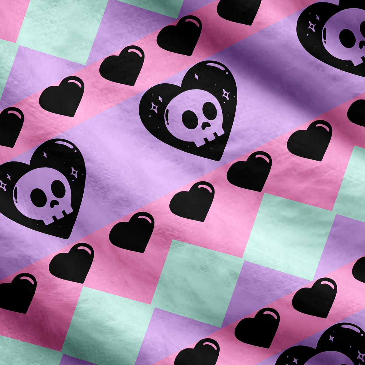 Purplehecate Sweet Yet Spooky Skull Heart Ugly Cardigan Sweaters