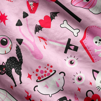 Purplehecate Black Cat Witchy Pink Ugly Cardigan Sweaters
