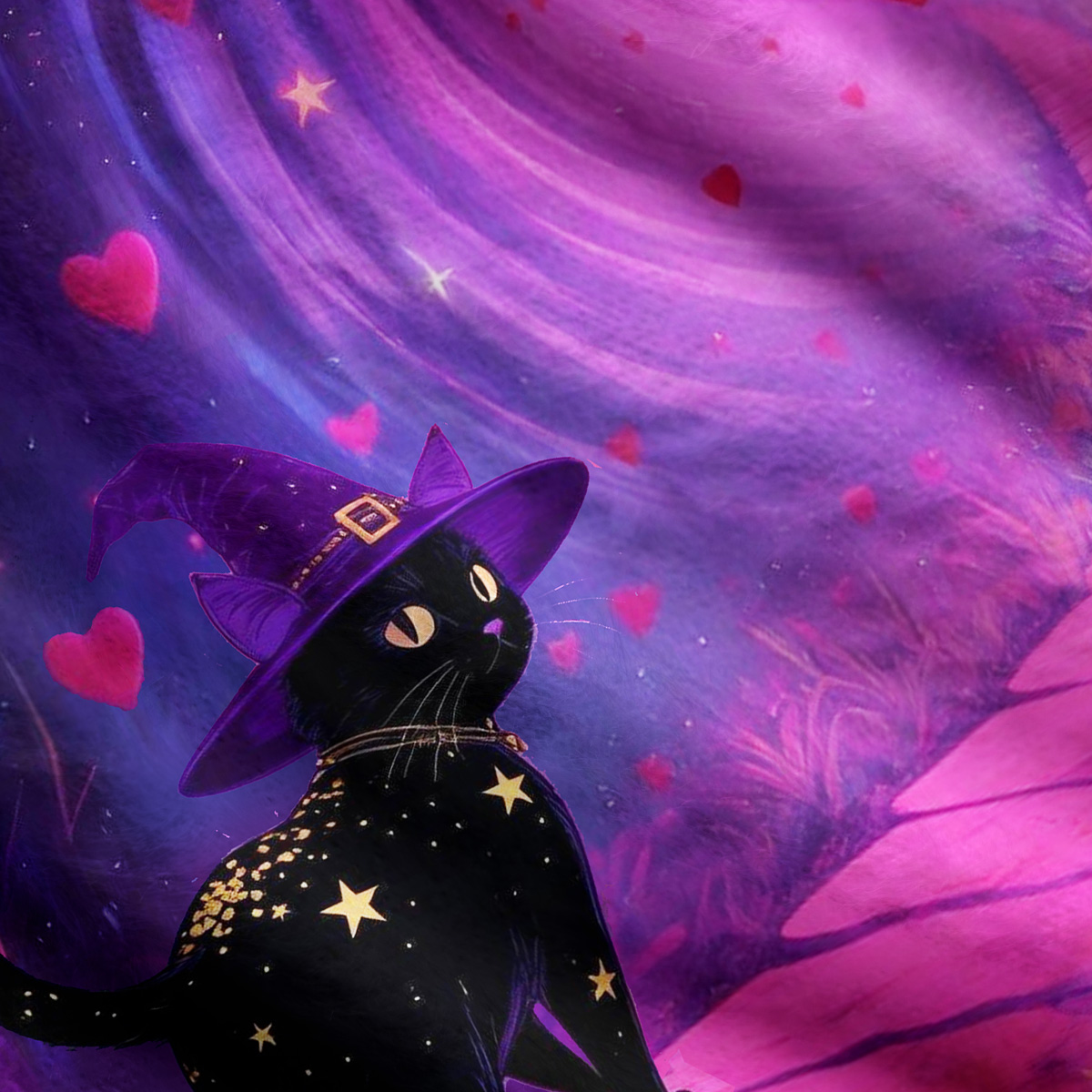 Purplehecate Starry Witch Cat and Love Ugly Cardigan Sweaters