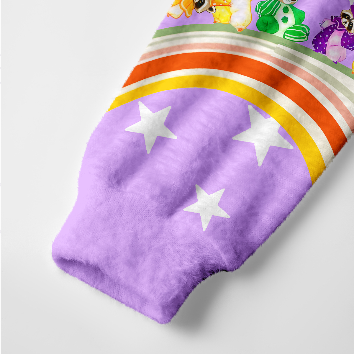 Purplehecate Rainbow Raccoon Star Ugly Cardigan Sweaters