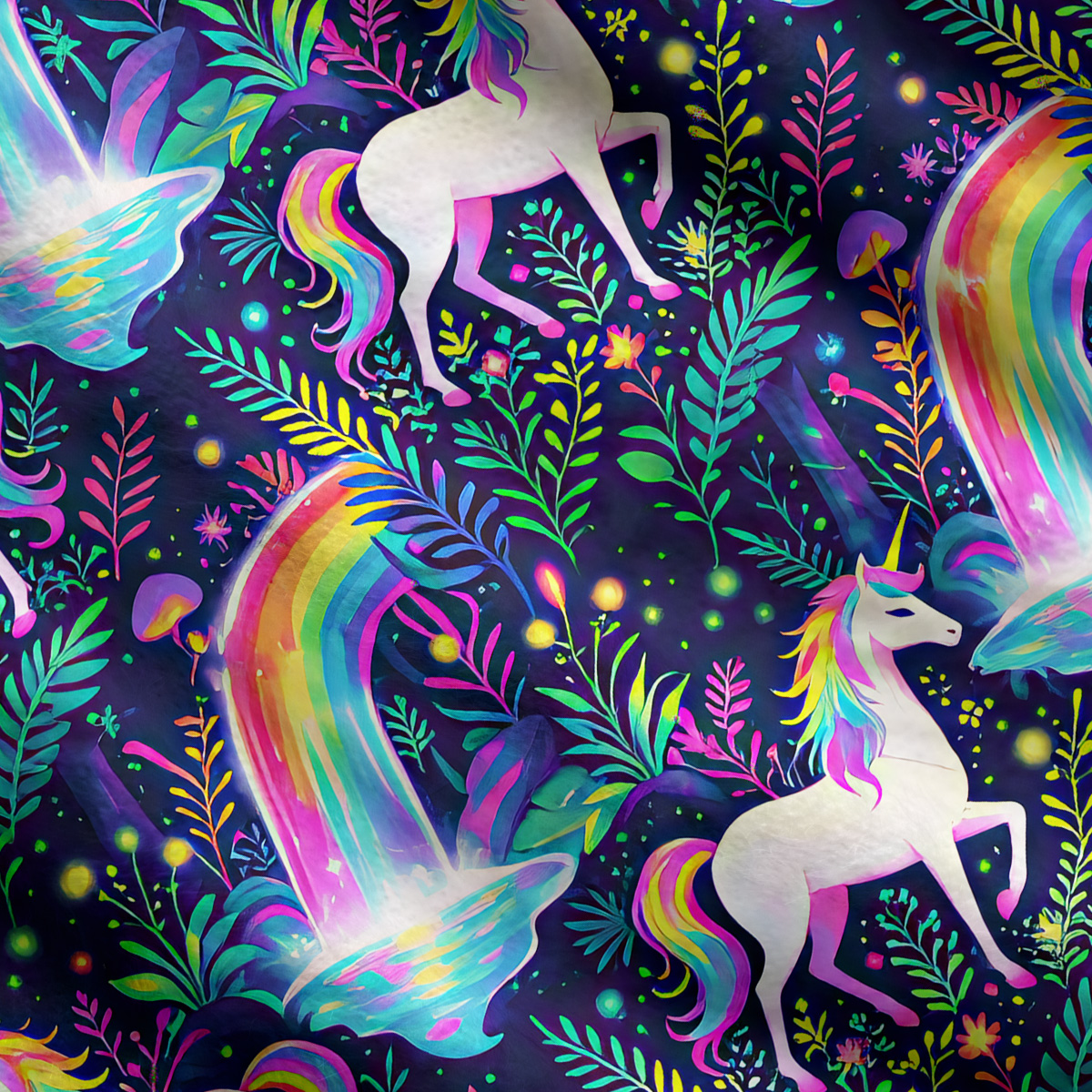 Purplehecate Rainbow Forest Unicorn Magic Ugly Cardigan Sweaters