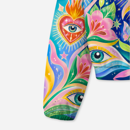 Purplehecate Cosmic Sun & Moon Lotus All-Over Print Hoodie