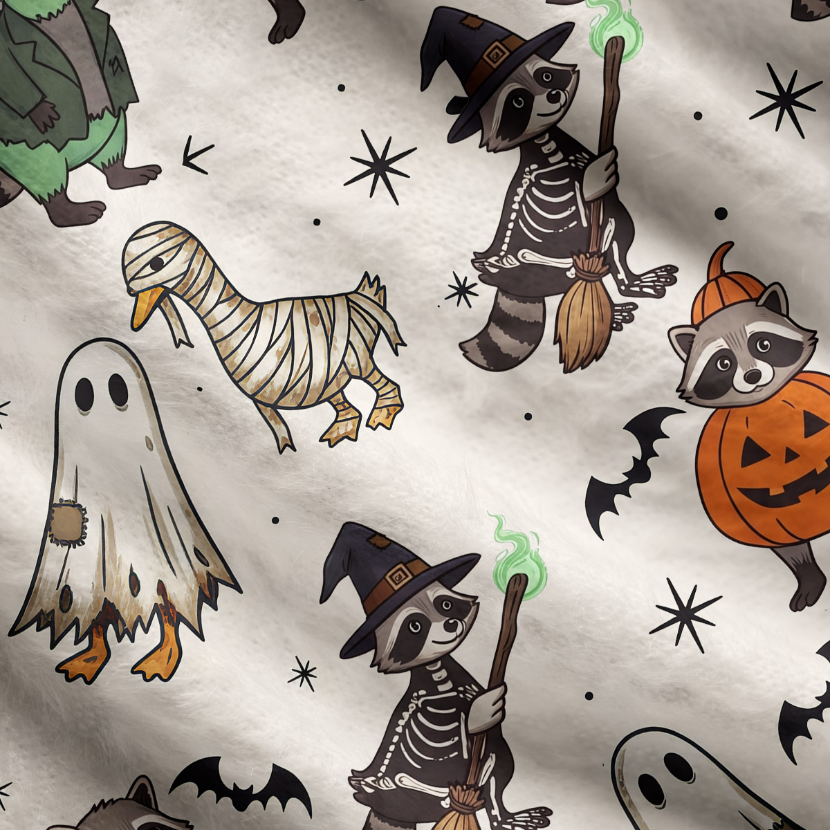 Purplehecate Halloween Little Monster Zoo Ugly Cardigan Sweaters