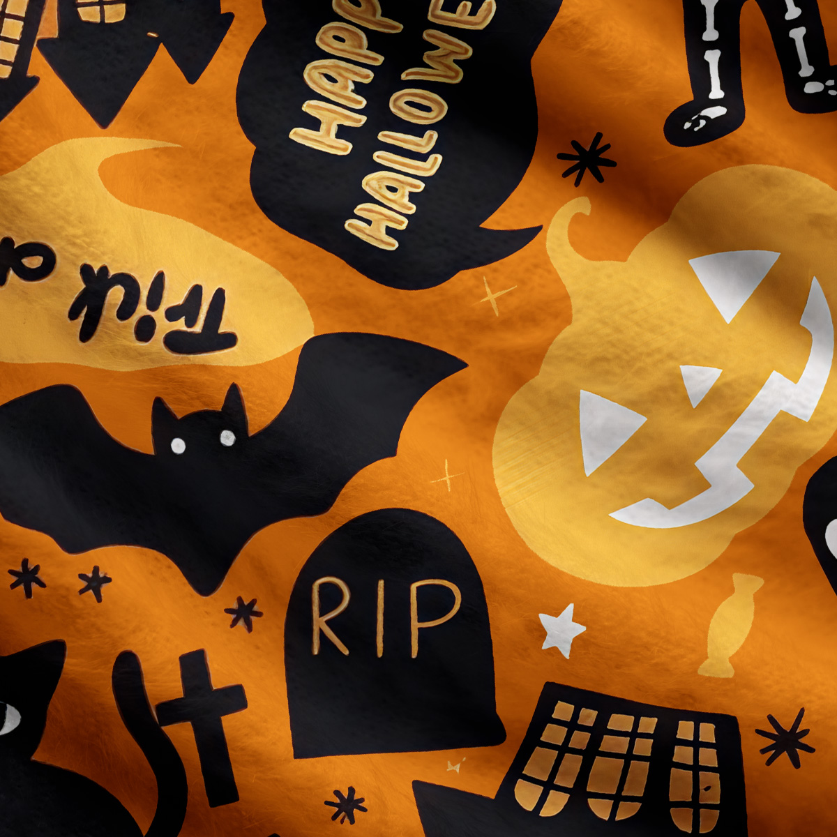 Purplehecate BOO! Skeleton & Ghost Halloween Ugly Cardigan Sweaters