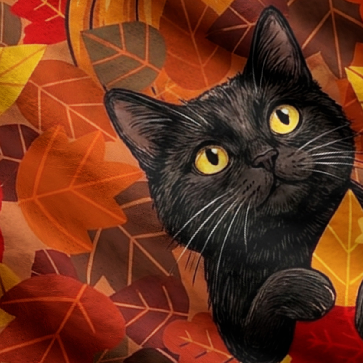 Purplehecate Autumn Pumpkin Patch Black Cat Ugly Cardigan Sweaters