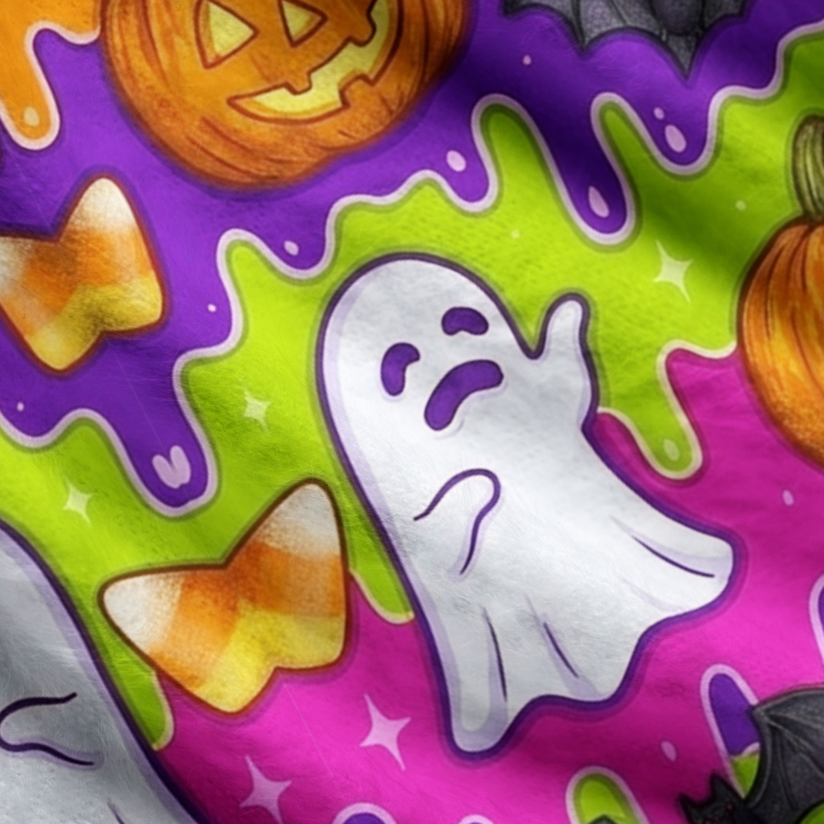 Purplehecate Halloween Ghost Jack‑o’-Lantern Ugly Cardigan Sweaters