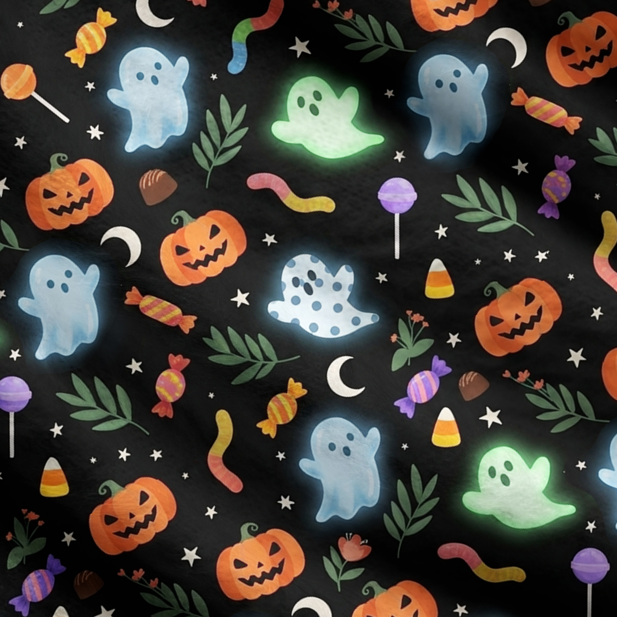 Purplehecate Adorable Ghost Night Parade Halloween Ugly Cardigan Sweaters