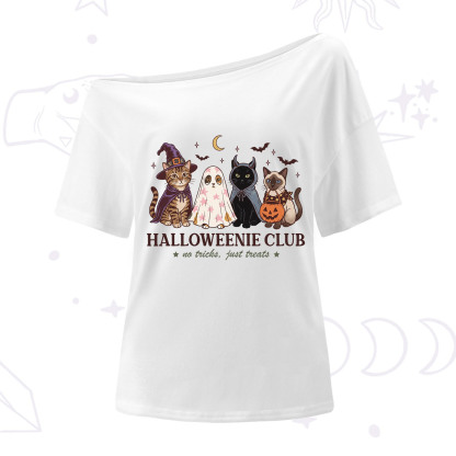 Purplehecate Halloweenie Club One Shoulder T-Shirt