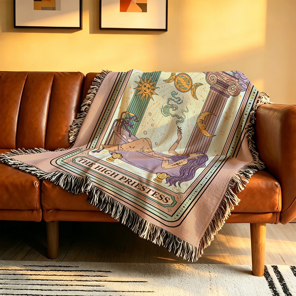 [Copy][Copy]Purplehecate Girls Will Be Girls Praying Mantis Woven Tapestry Blanket