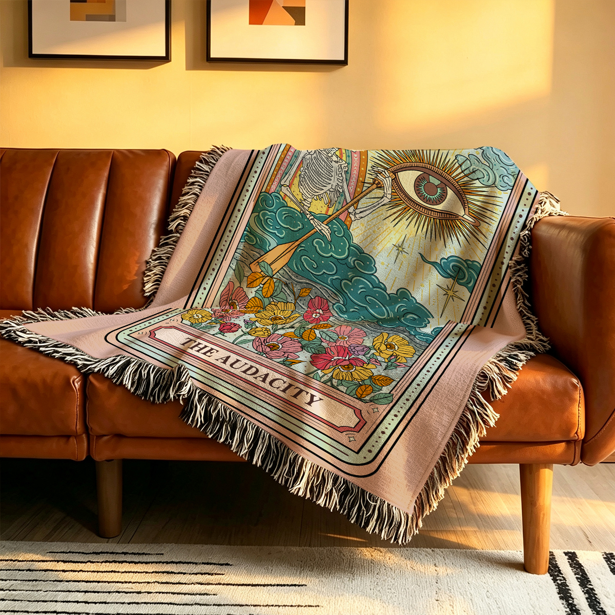 Purplehecate The Audacity Tarot Woven Tapestry Blanket