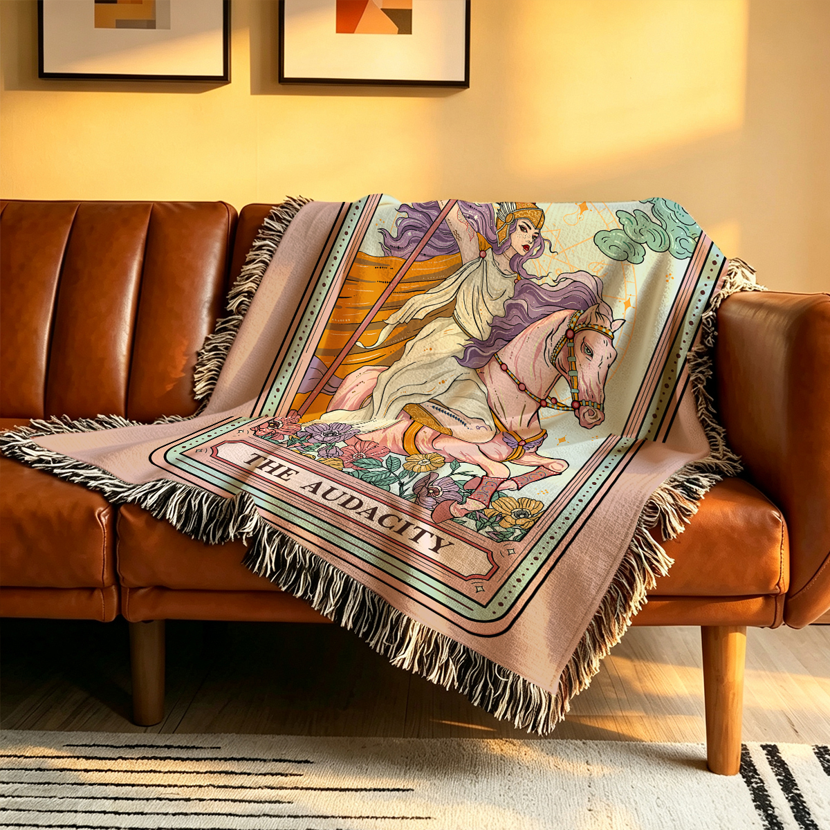 Purplehecate The Audacity Tarot Card  Woven Tapestry Blanket
