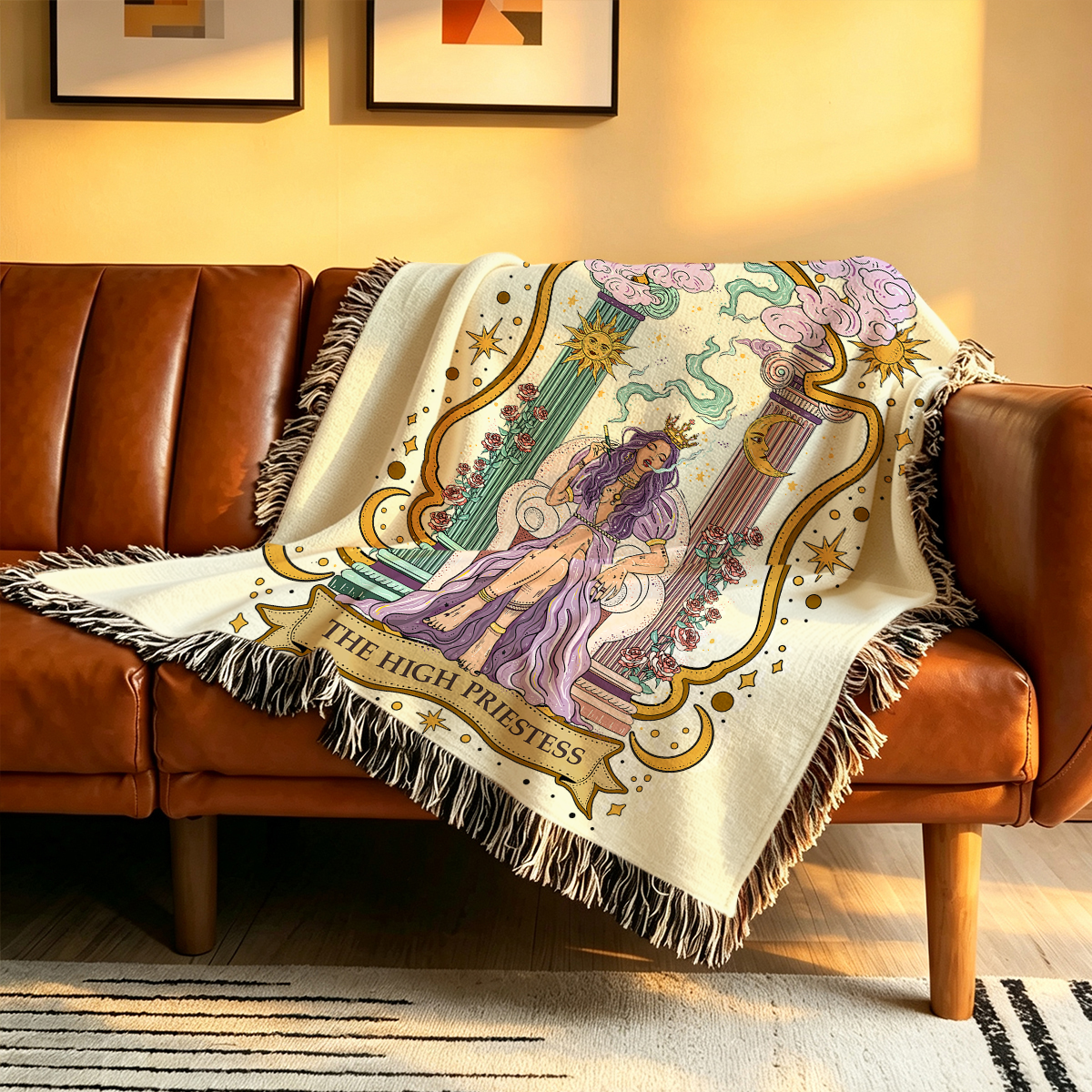 Purplehecate The High Priestess Goddess Woven Tapestry Blanket