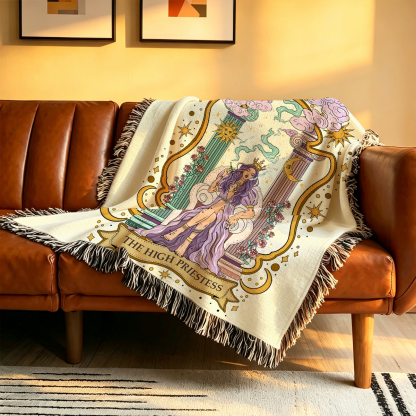 Purplehecate The High Priestess Goddess Woven Tapestry Blanket