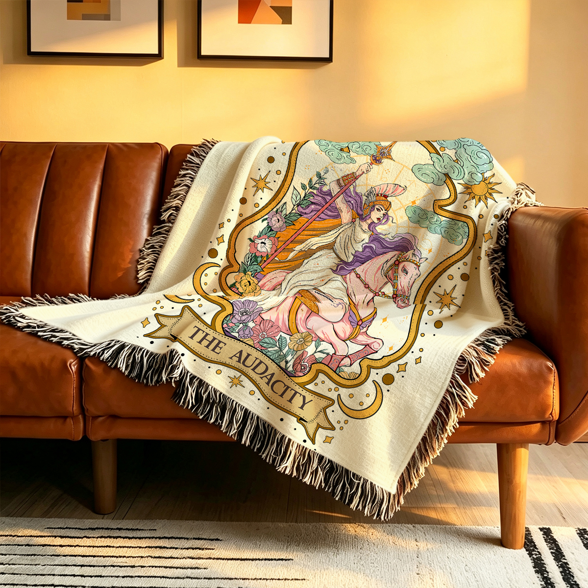 [Copy]Purplehecate The High Priestess Goddess Woven Tapestry Blanket