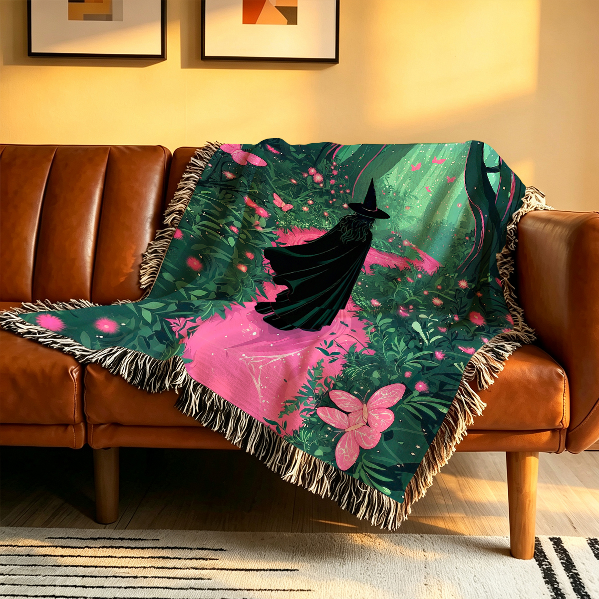 Purplehecate Witchy Forest Woven Tapestry Blanket