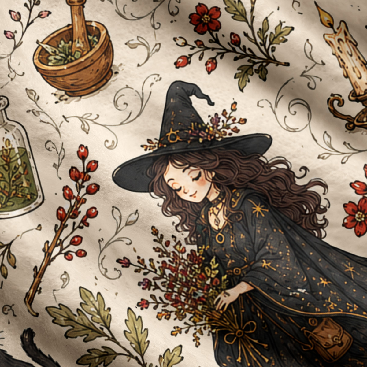 Purplehecate Herbal Witch Ugly Cardigan Sweaters