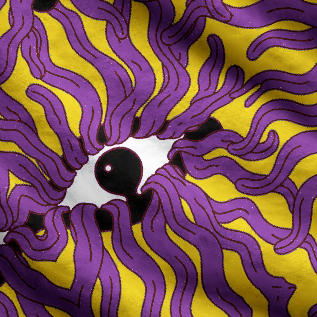 Purplehecate Psychedelic Wave Eyes Ugly Cardigan Sweaters