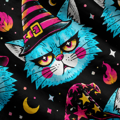 Purplehecate Wacky Magic Cats Ugly Cardigan Sweaters
