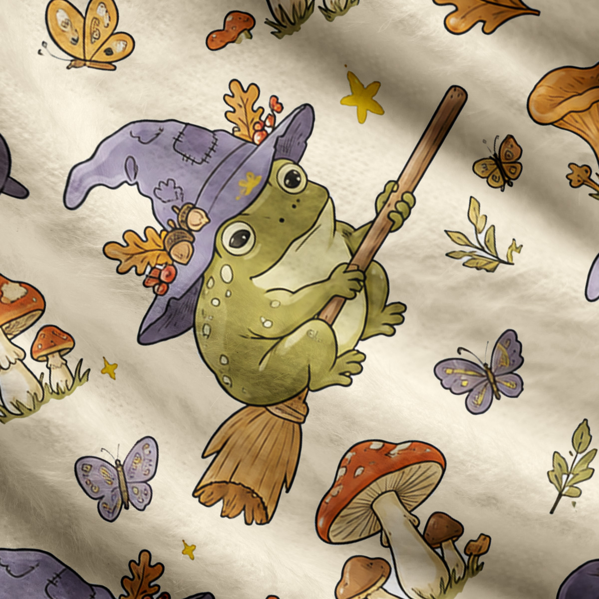 Purplehecate Wizard Frog Ugly Cardigan Sweaters
