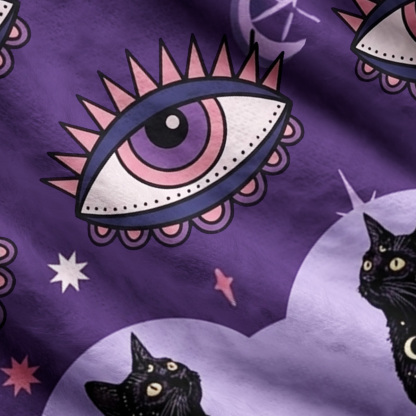 Purplehecate Eye of the Void & Black Cat Ugly Cardigan Sweaters