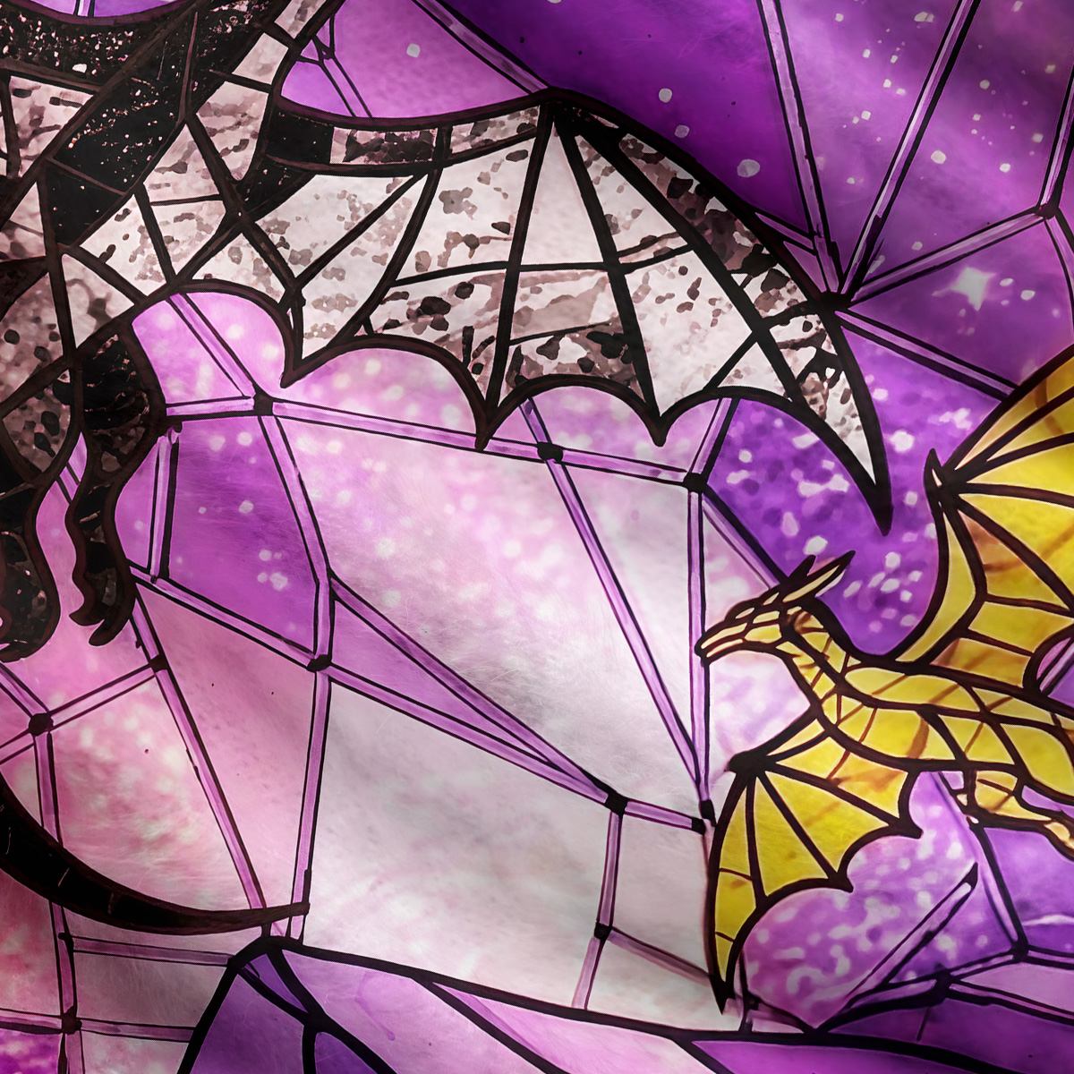 Purplehecate Stained Glass Sky Dragons Ugly Cardigan Sweaters