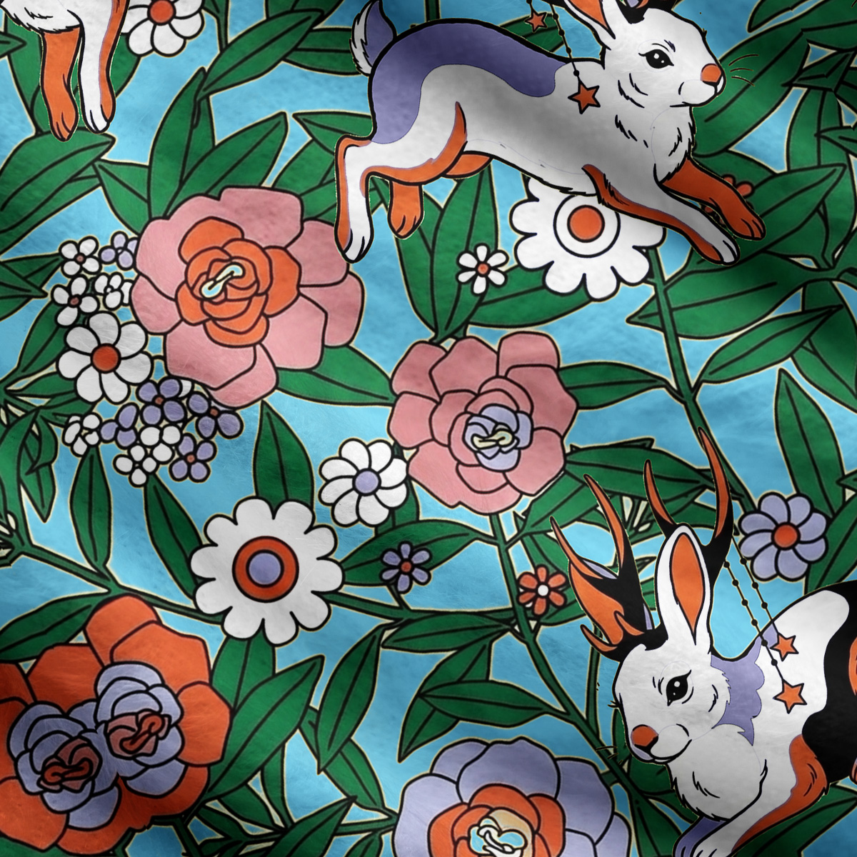 Purplehecate Mystic Blossom Bunny Garden Ugly Cardigan Sweaters