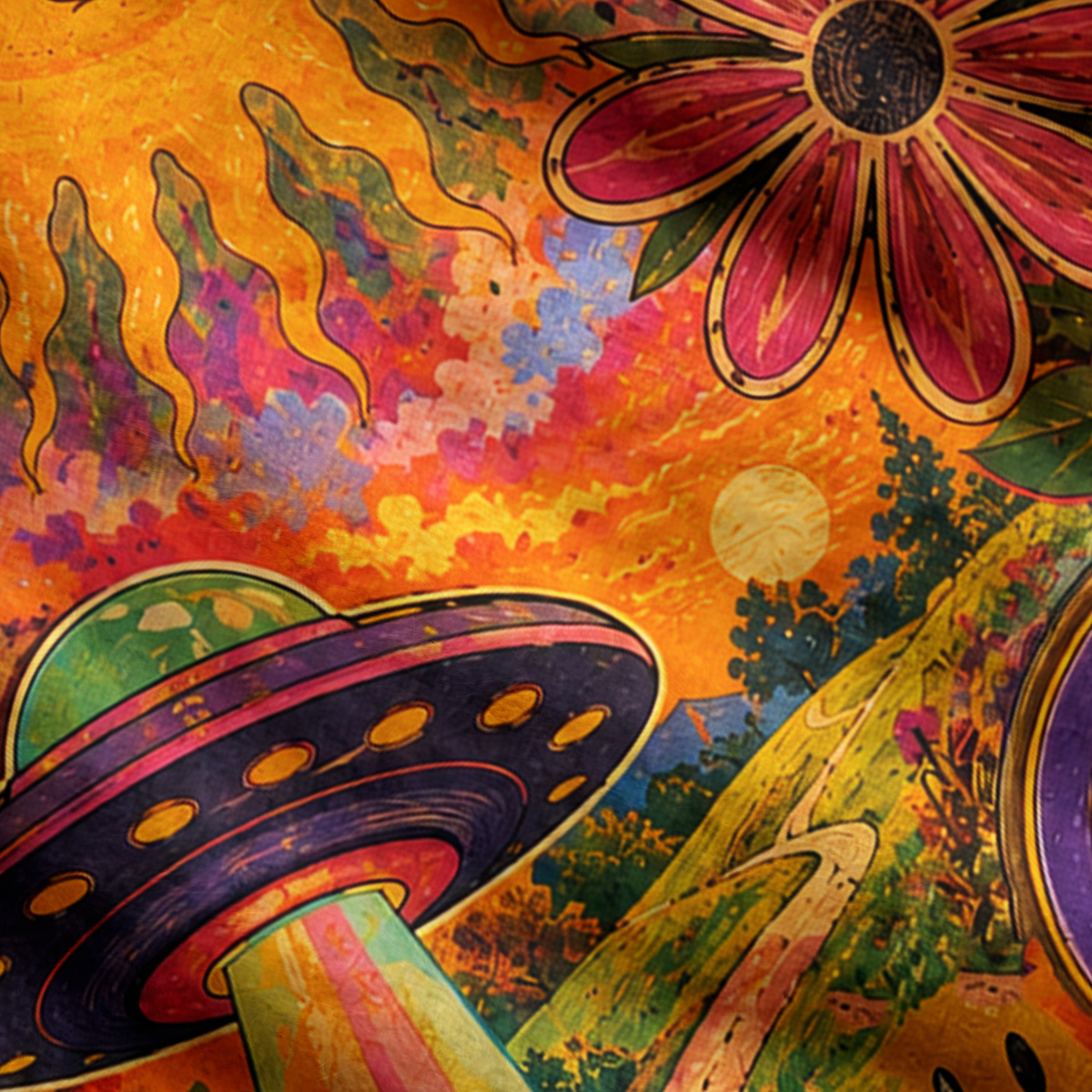 Purplehecate Psychedelic Good Vibes Mushroom Garden Ugly Cardigan Sweaters
