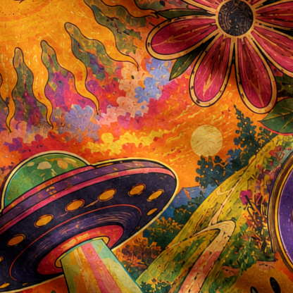 Purplehecate Psychedelic Good Vibes Mushroom Garden Ugly Cardigan Sweaters