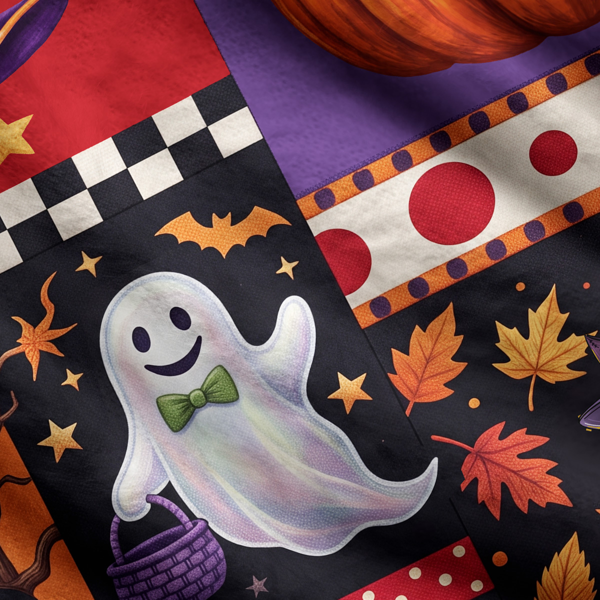 Purplehecate Patchwork Halloween Party Ugly Cardigan Sweaters