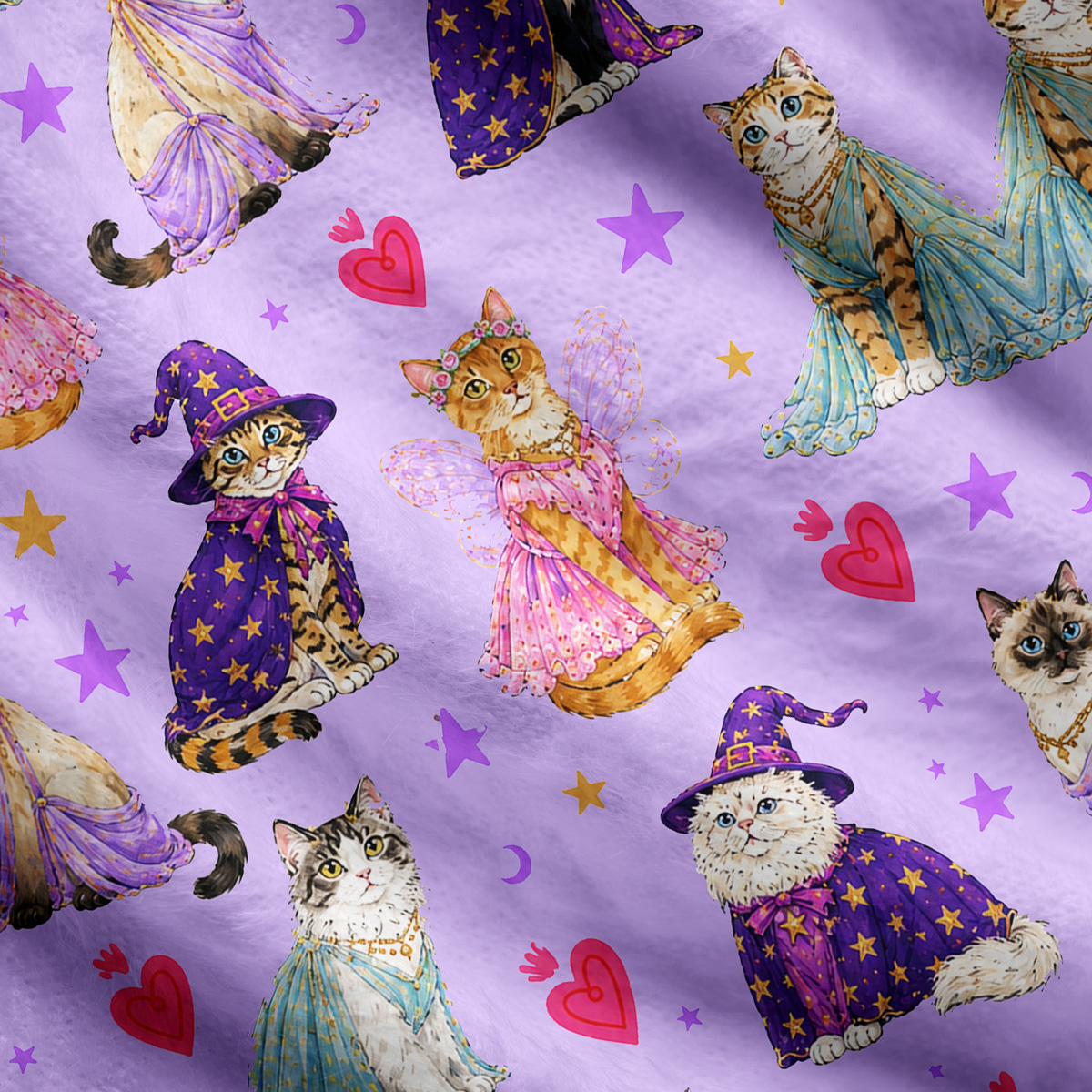 Purplehecate Enchanted Sorcerer Cats  Ugly Cardigan Sweaters