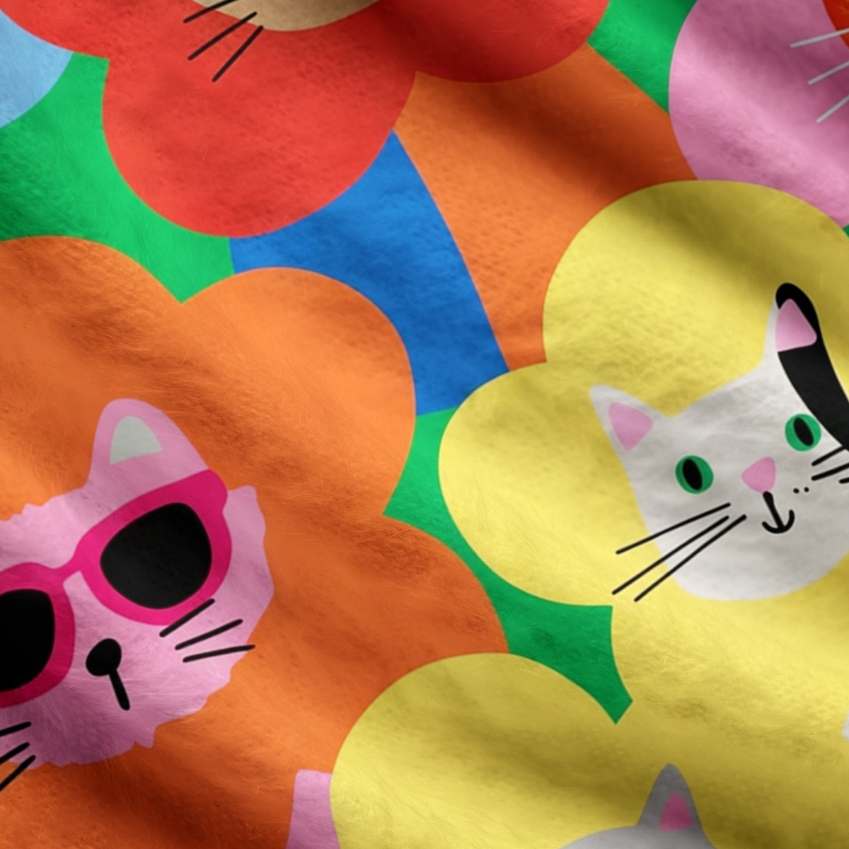 Purplehecate Rainbow Cat Faces Garden Ugly Cardigan Sweaters