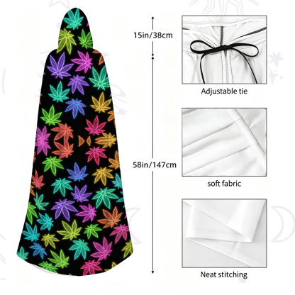 Purplehecate Trippy Weed Hooded Cloak