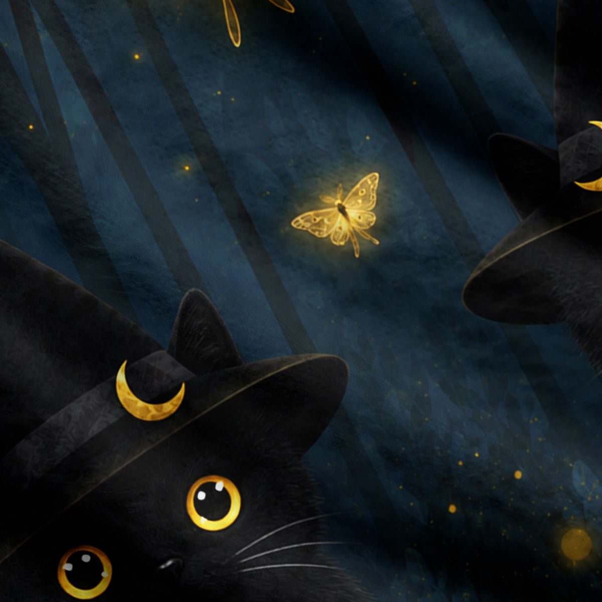 Purplehecate Witchy Black Cat Glow Moth Ugly Cardigan Sweaters